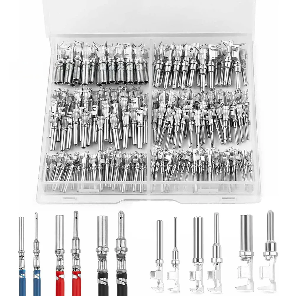 

180PCS Car Connector Pin Harness Terminal Kit Support Wire Gauges From 22 To 12 AWG, This Kit Is Ideal For DTP, For Dt,for DTM