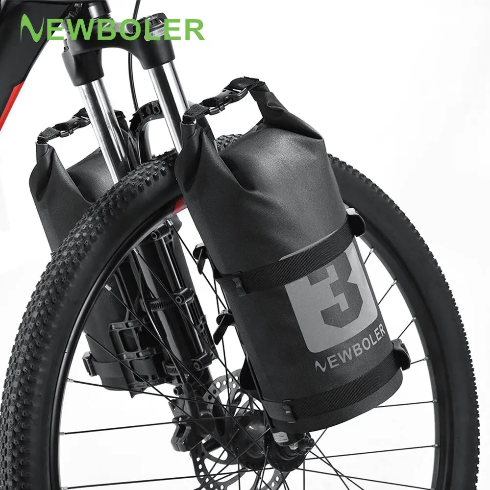 NEWBOLER 휴대용 방수 자전거 포크 백, 전기 스쿠터 가방, 자전거 프론트 백, 자전거 포크 백, 3L