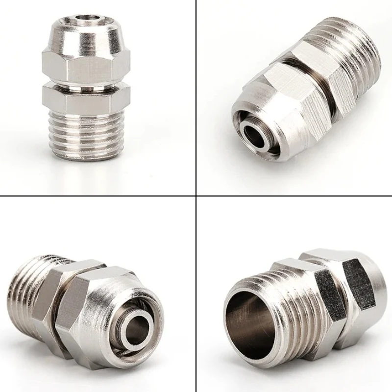 PC4 6 8 10 12mmパイプチューブからM5 1/8 1/4 3/8 1/2気管クイックスクリューパイプ継手銅製空気圧部品ファストツイストジョイント