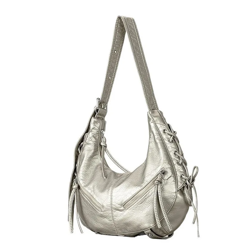 Puttee تصميم حقائب كتف المرأة فاسق نمط الأفاق حقيبة كروسبودي الفاخرة لينة بولي Leather حقيبة ساعي جلدية #2