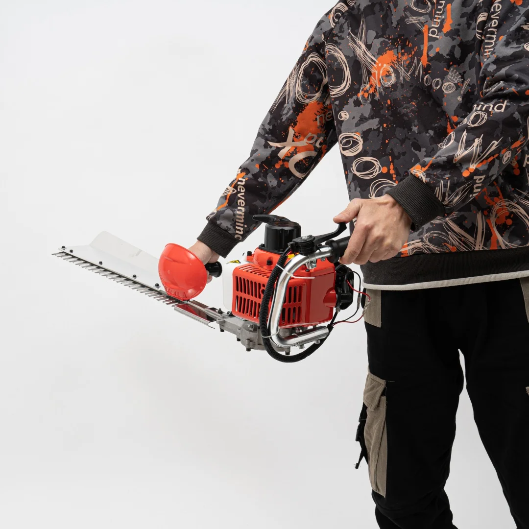 

22.5CC 2-Stroke Gas Brush Cutter, Single Blade Grass Trimmer with Harness, Commercial Grade Gardening Bush Hedge Tool