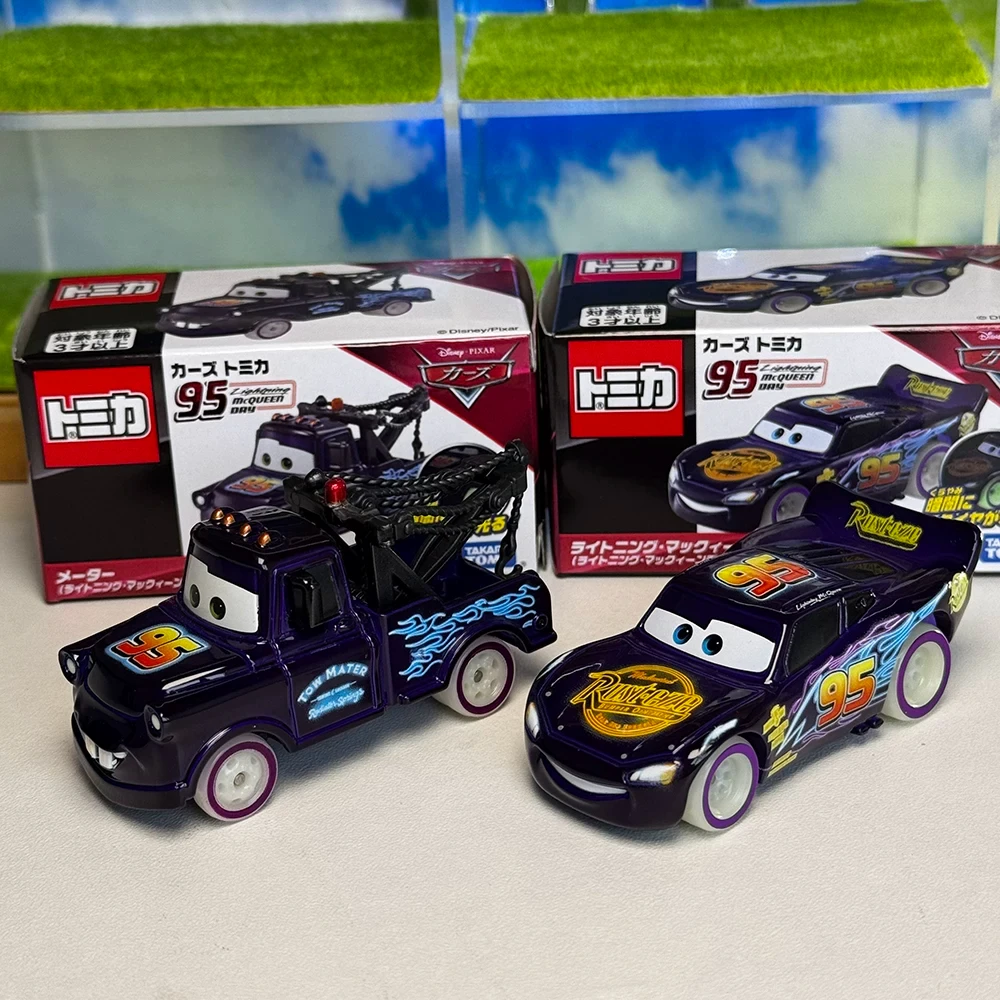 Original Takara Tomy Tomica Cars Series 2025 Lightning McQueen Day Mater & McQueen Alloy Diecast Model For Hobby Display