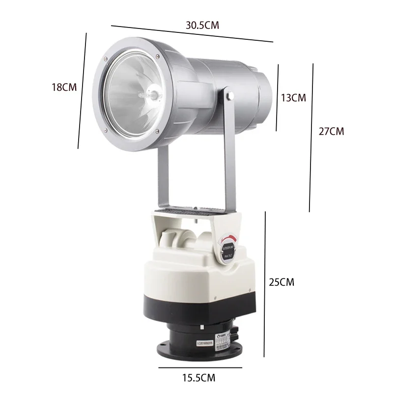 220V air automatic rotating remote control searchlight 12V marine farm reservoir fish pond strong light HID xenon lamp