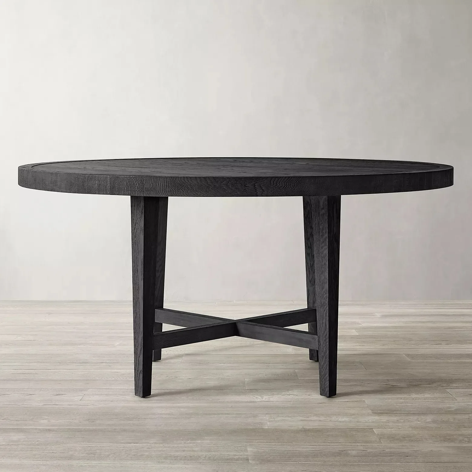 طاولة طعام منزلية حديثة وبسيطة من الخشب الصلب بالكامل، طاولة مستديرة صغيرة ريفية أمريكية