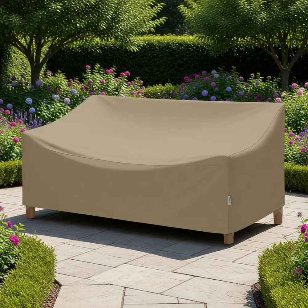

All-Weather Heavy-Duty 3-Seater Patio Bench Cover, 93.5x45x39, Taupe