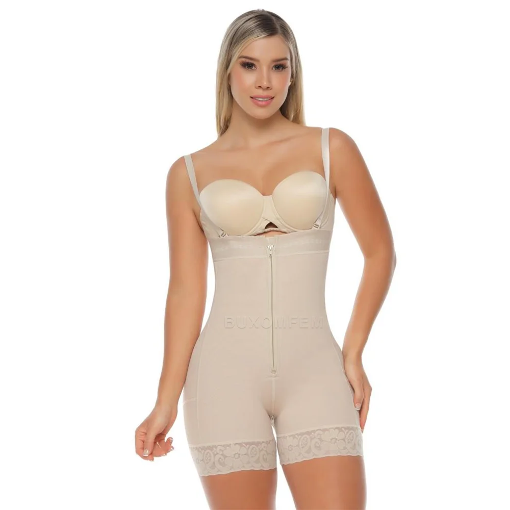 

Shaped Up Postpartum Columbian Fajas Shapewear Adjustable Bodysuit Shapewear Hip Enhancer Shapewear with Shoulder Strap & Zipper