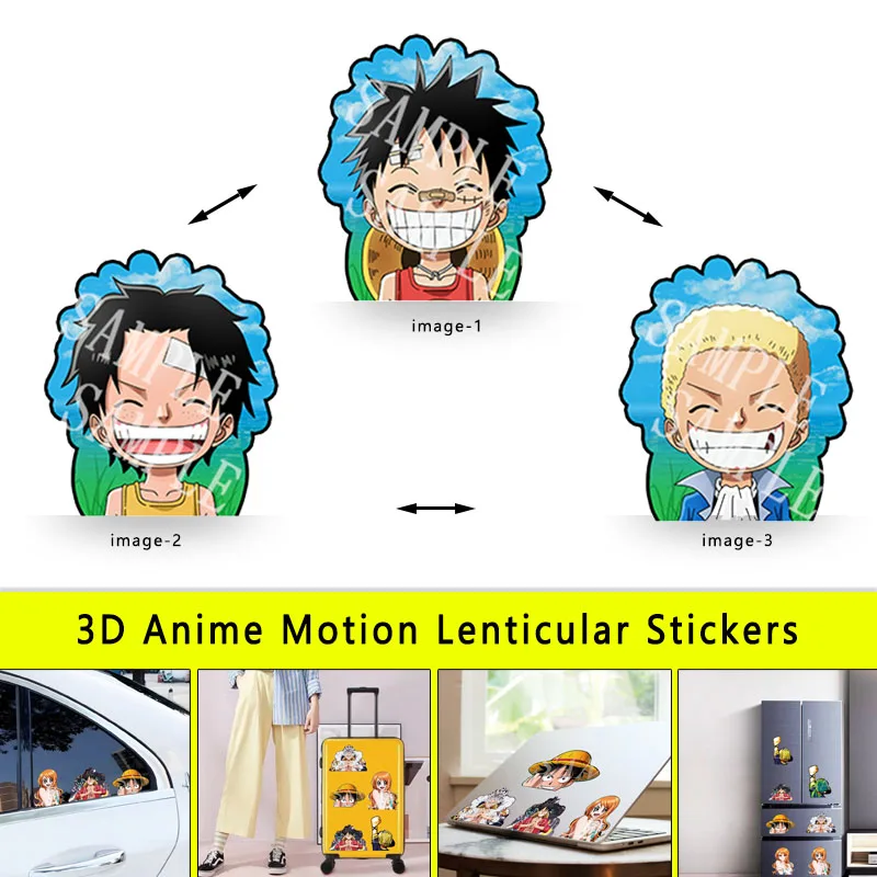 ONE PIECE Anime Sticker  Motion Sticker Waterproof Decals for Cars,Laptop, Refrigerator, Etc Gift Toy