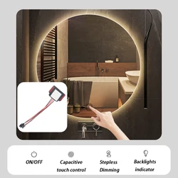 12V 24V 3A Single three Color Smart led mirror touch sensor switch for mirror
