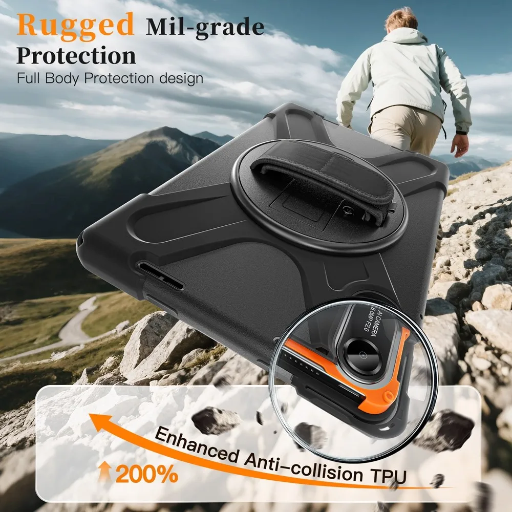 For Xiaomi Redmi Pad 2 2025 11 inch Case Kids Safe Shockproof PC + Silicon 2 in 1 Shoulder hand Strap Stand Cover