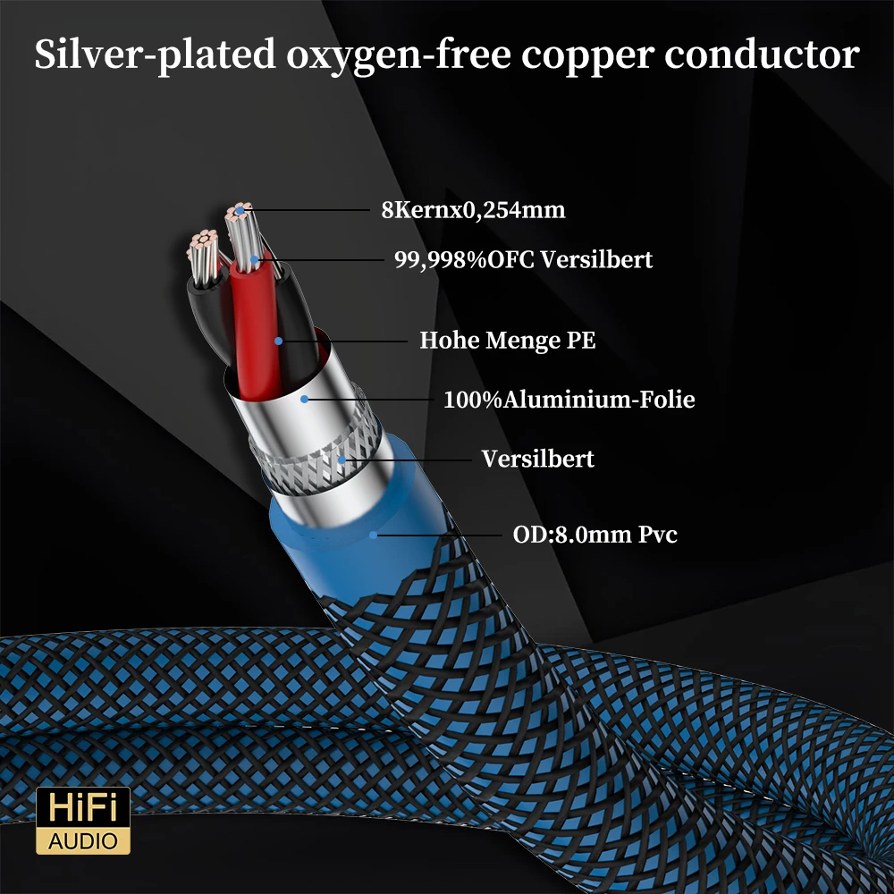 Silver Plated Interconnect Bulk Cable Audiocrast A10 Hifi Audiophile DIY Audio Wire