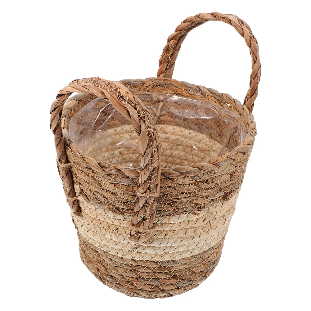 

Seagrass Planter Basket Beige Medium Woven Rattan Flower Pot For Indoor Outdoor Plants Plant Container Succulent Cactus