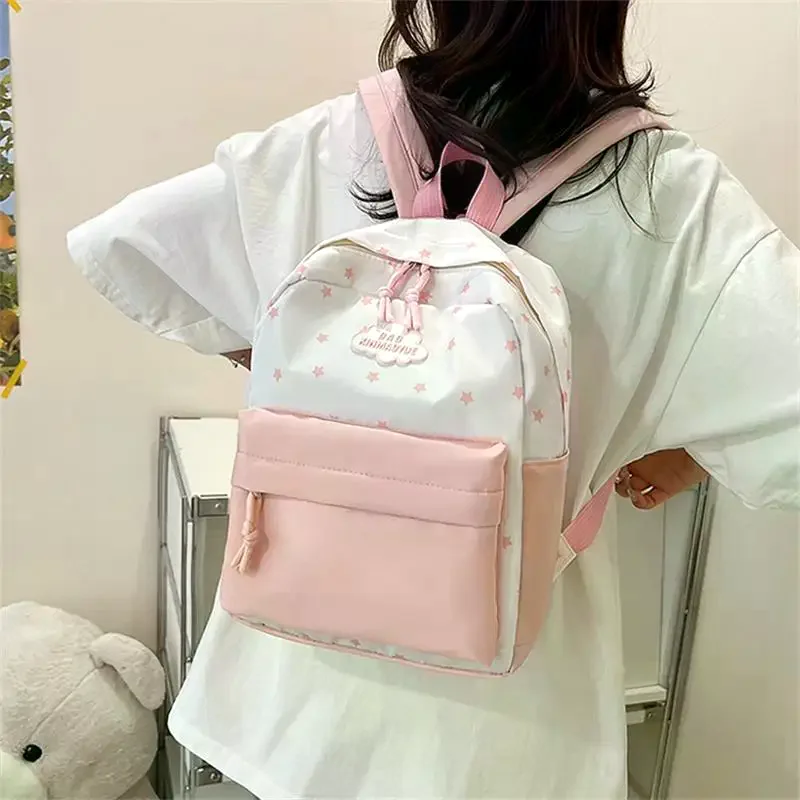 

Шикарный рюкзак со звездами, модная школьная сумка большой вместимости, нежный модный рюкзак, дорожное снаряжение, подарки