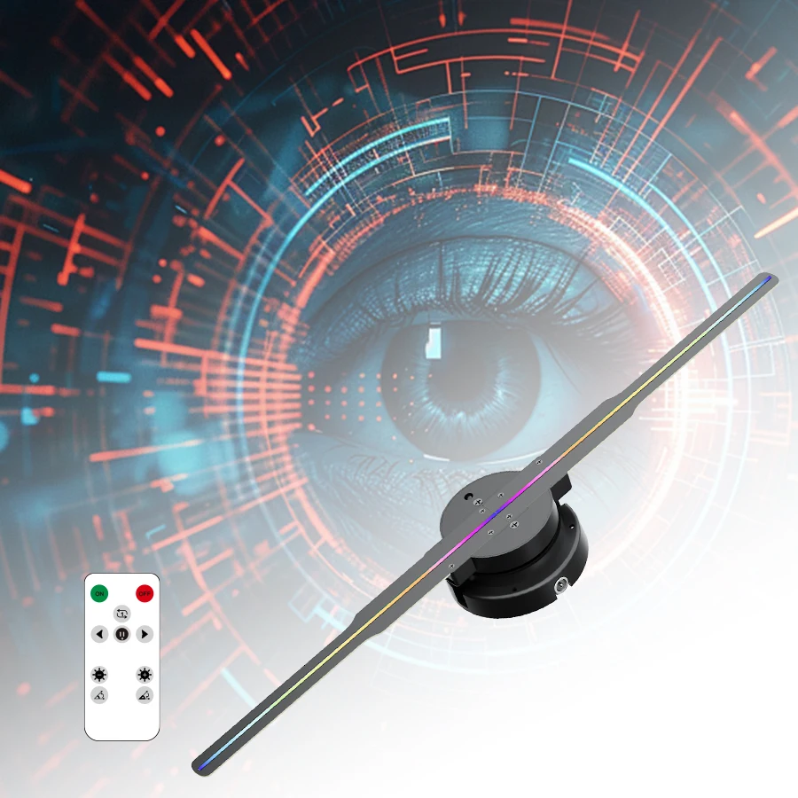 

42cm 3D Holographic Fan Wifi DIY Video LOGO LED Neon Sign Light Rotating Display Advertising Light 3D Holographic Projector logo