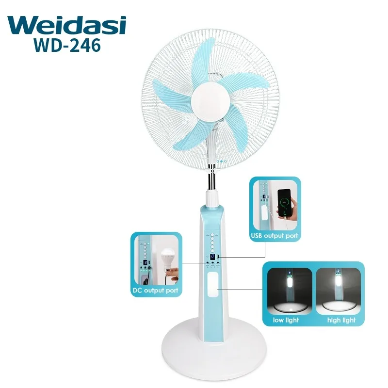 Electric Fan Rechargeable Electric Fan Customized Floor Fan with Light