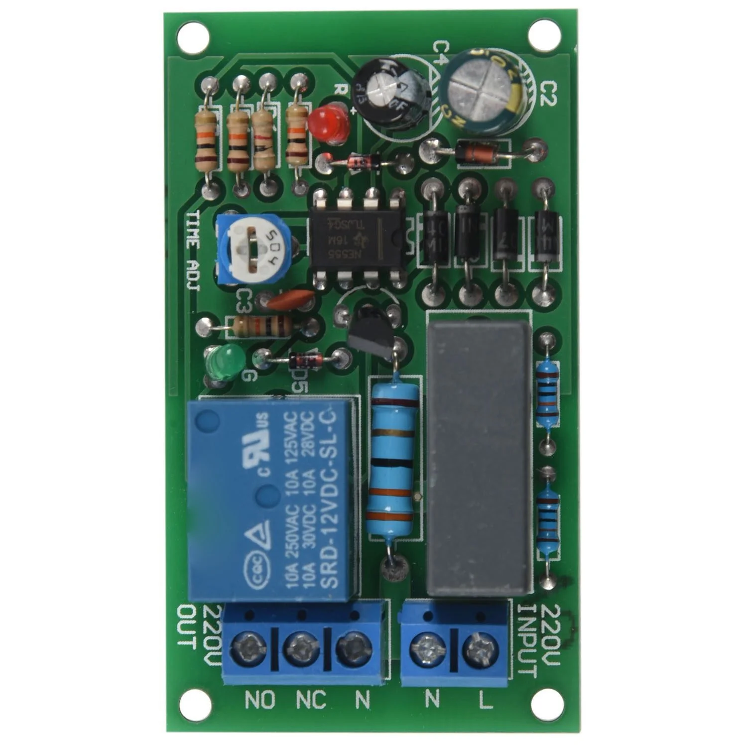 220V relay board, power on, time delay, circuit module, corridor switch, stair light, D1B5JAS