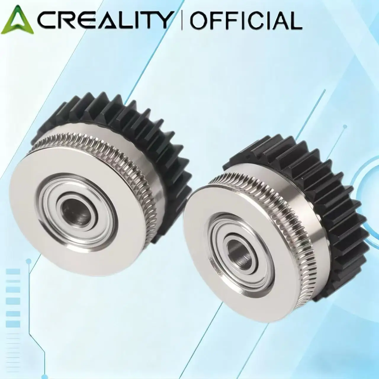 Creality Official K2/K2 Pro/K2 Plus مجموعة تروس البثق ملحقات الطابعة ثلاثية الأبعاد، 2 قطعة ترس البثق للطابعة ثلاثية الأبعاد K2 Plus