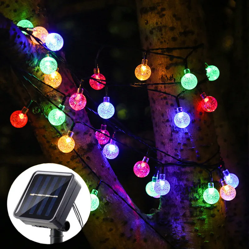 

Outdoor Solar Crystal Globe LED String Lights for Garden Wedding Party Street Tree Decoration