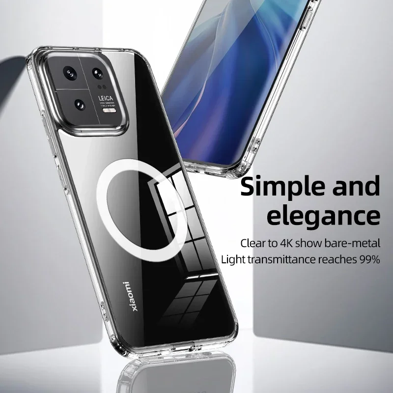 

Matte Transparent Cover Phone Case for XiaoMi 13 14T Pro 15 Ultra Magnetic Wireless Charging Shockproof Soft Cover Cases
