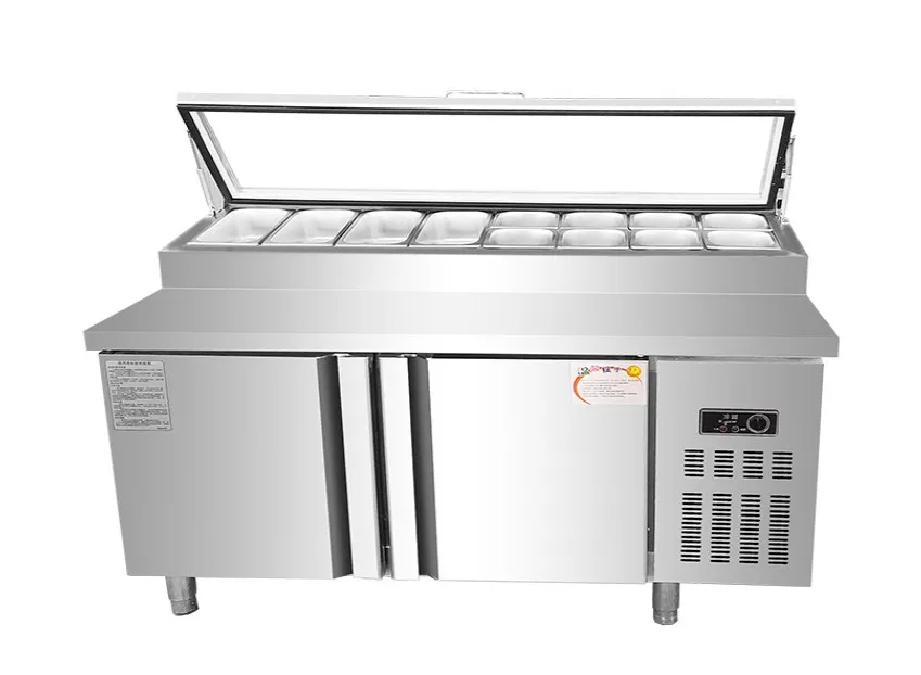 Stainless Steel Commercial Salad Bar Buffet Refrigerator Sandwich Prep Table Counter Chiller