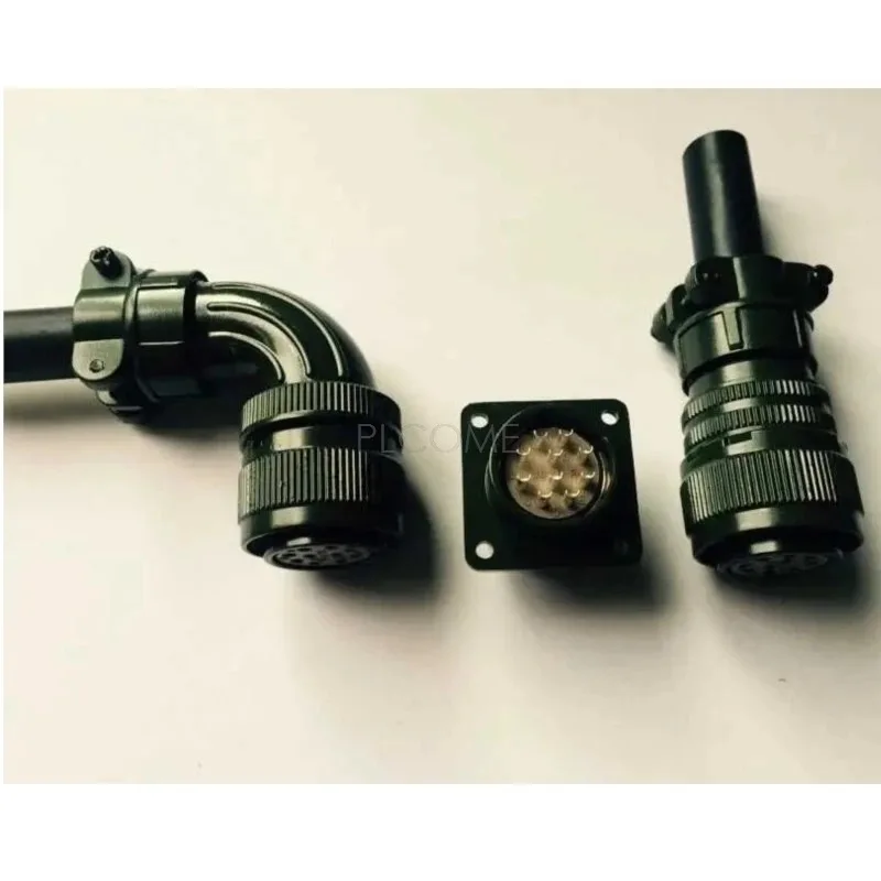 MIL-DTL-5015 Circular Connector 10-pin 18-1S Aviation Plug Socket, Straight Elbow