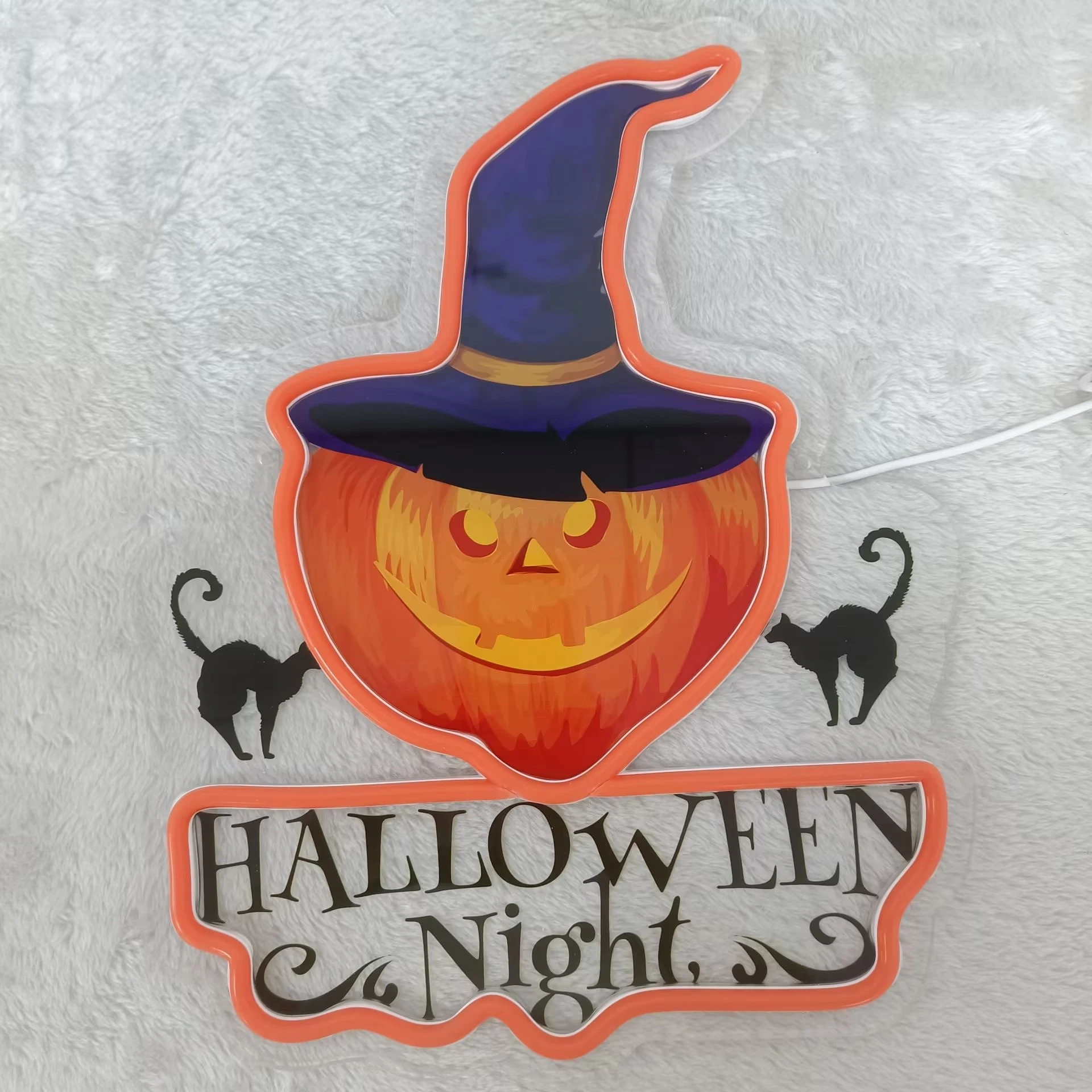 

﻿ ﻿ Хэллоуин тыквенные фонари неоновая вывеска USB с регулируемой яркостью светодиодная неоновая вывеска украшение стены для спальни, геймера, вечерние подарки