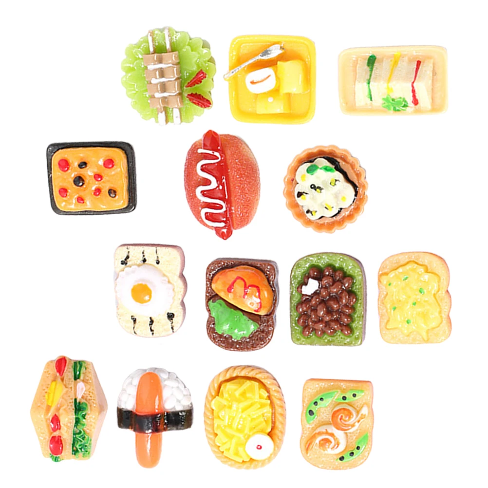 

15 Pcs Simulated Food Kitchen Play Fake for Mini Prop Miniature Dollhouse Realistic