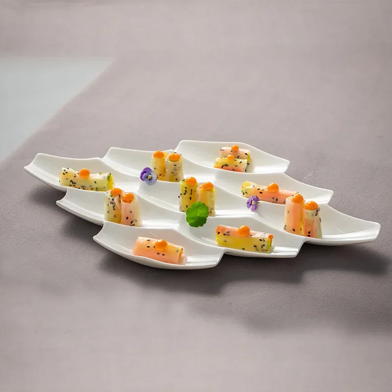 club multi-flavor cold plate combination tableware pure white irregular hot pot characteristic Chaoshan fine dish plate