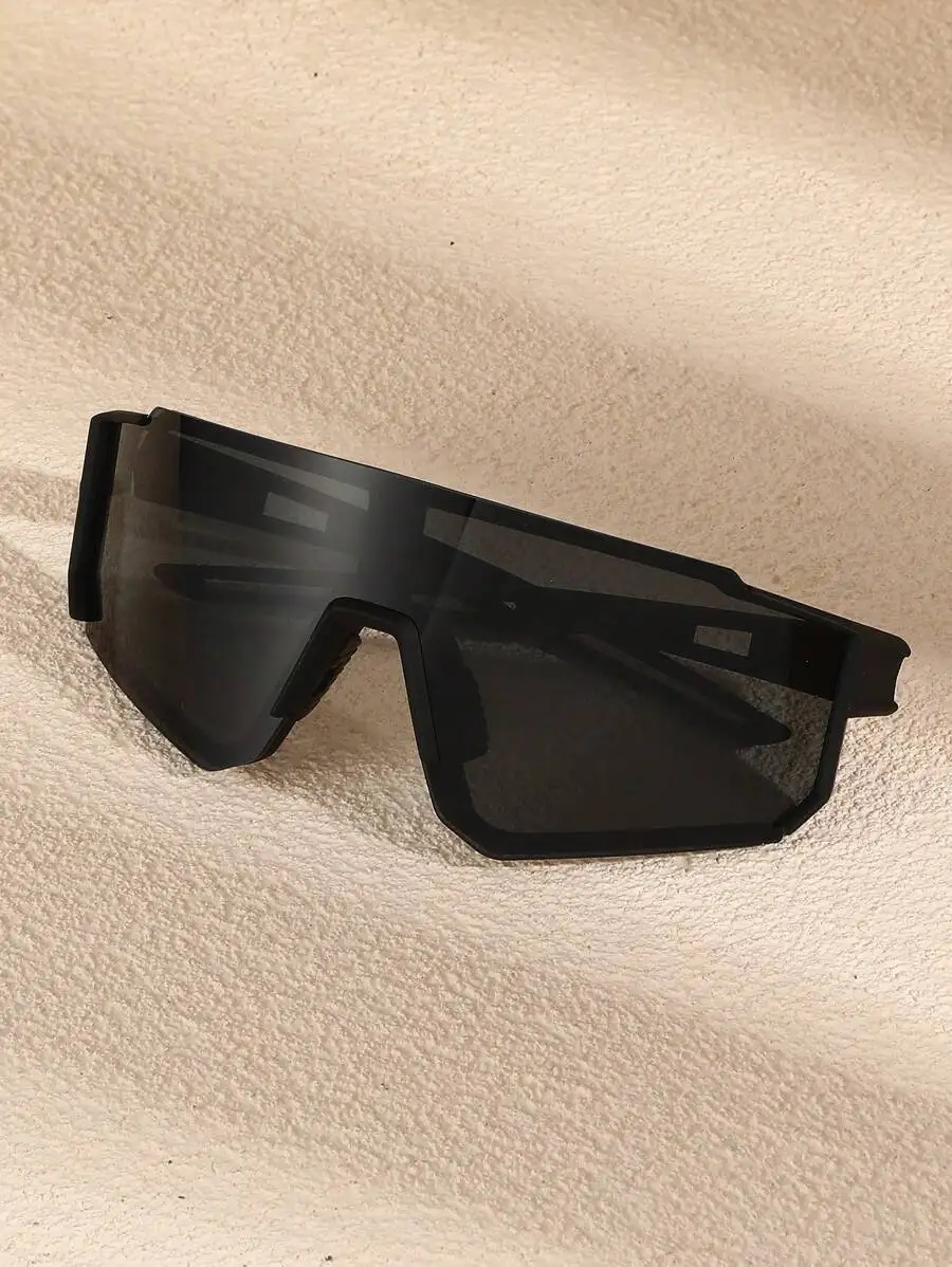 

Men Street Style Mirrored Shield Sunglasses For Outdoor Cycling Running Mountaineering Skiing Travel