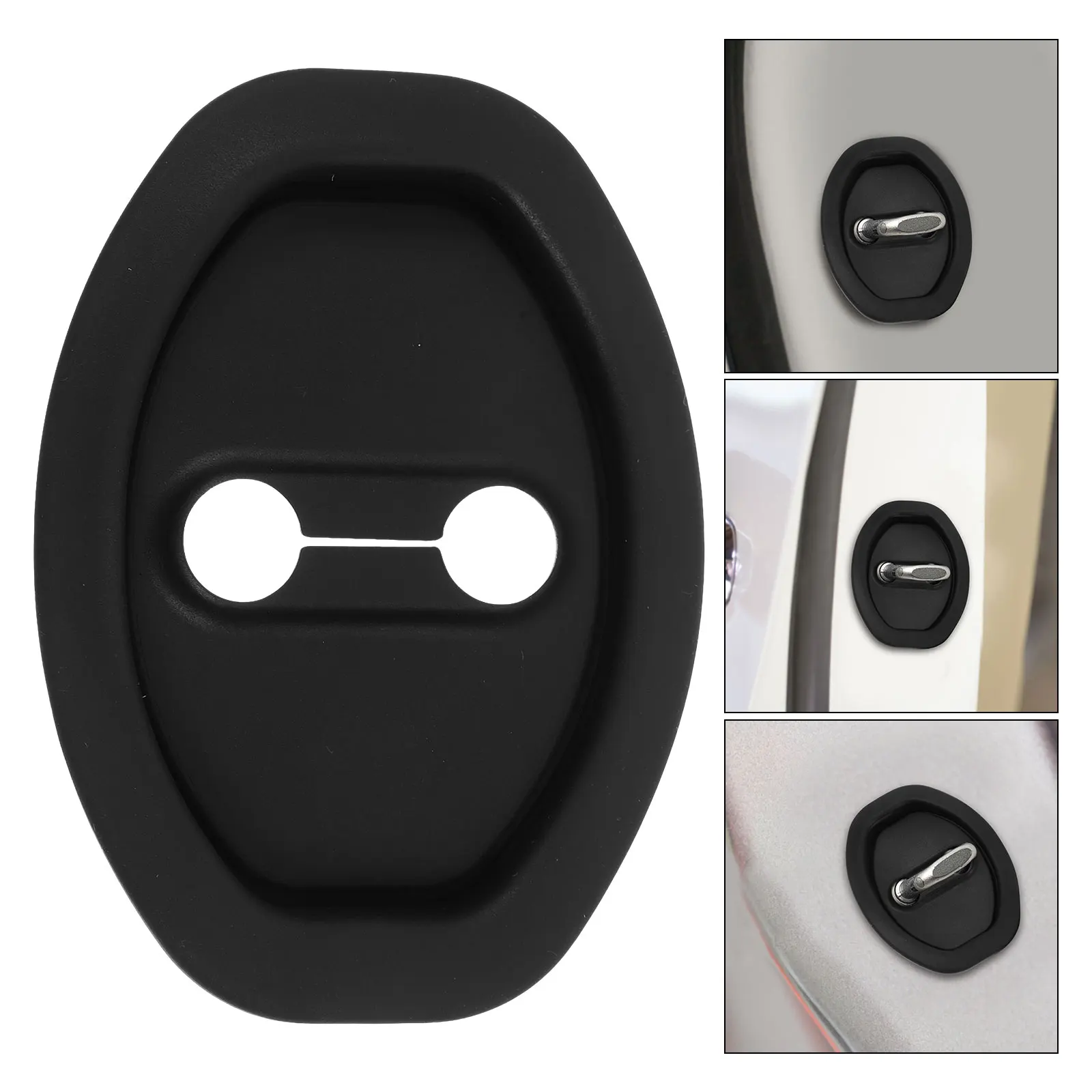 

4pcs Silicone Car Latch Protective Covers Soundproof Lock Cushions Universal Durable Easy Installation For Vehicle Door Lock