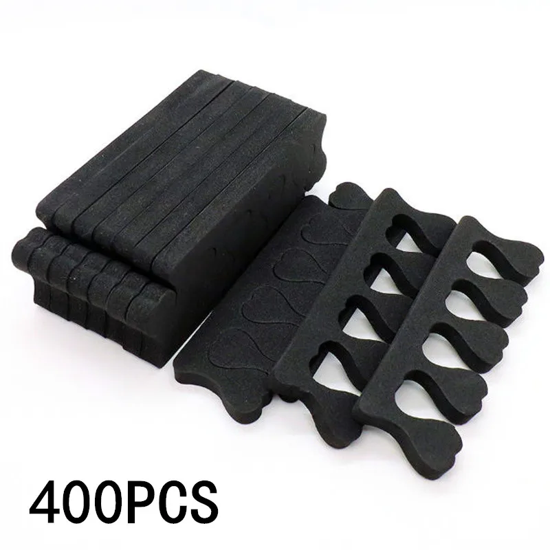 50/100/400PCS Black Sponge Toe Separator Soft Nail Art Finger Separator Divider Spacer Manicure Pedicure Tool for Nail Polish
