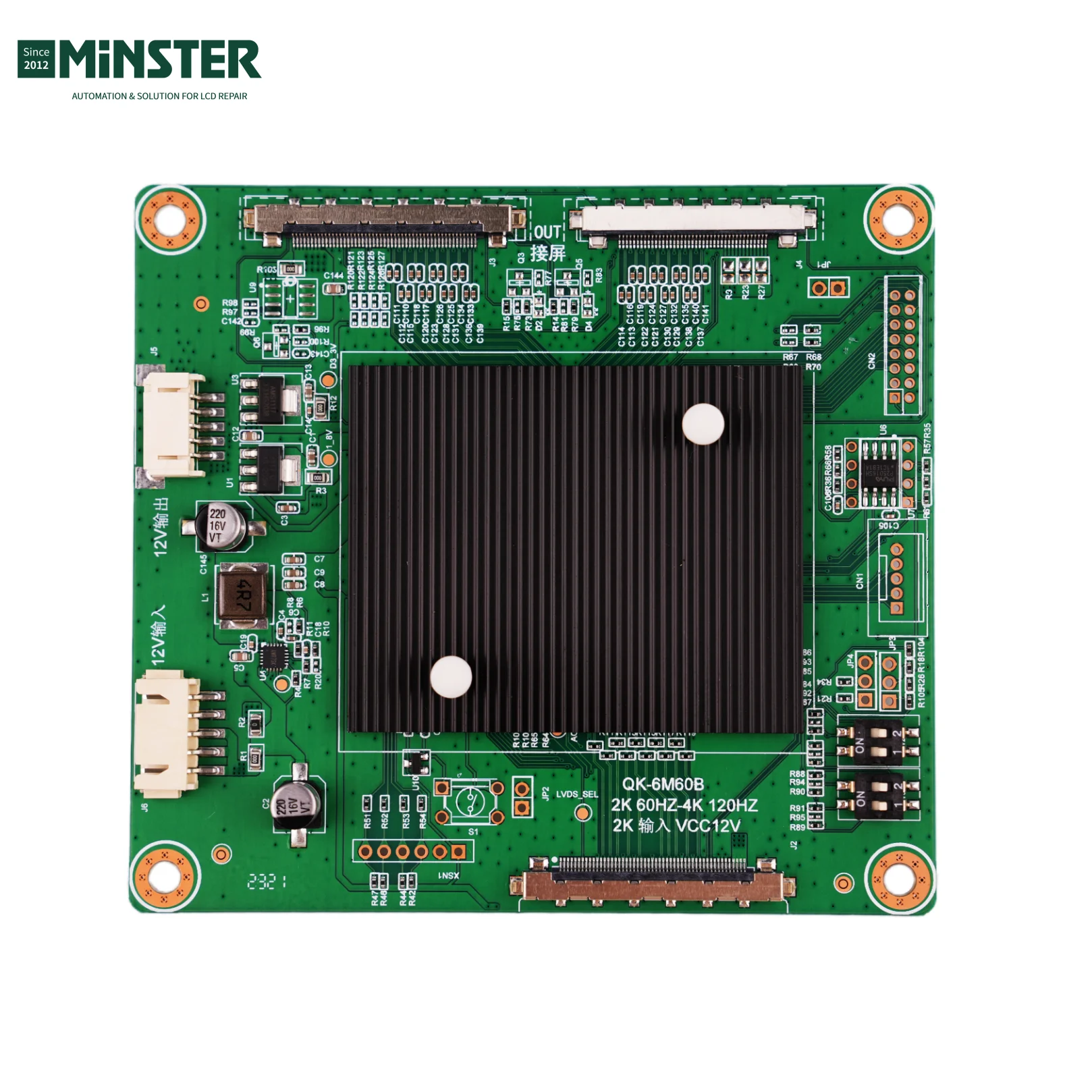 QK-6M60B 2K to 4K Lvds Led TV Adapter Converter Board Plate Card 60Hz FHD to 120Hz UHD for Lcd Tv Screen Panel Display Repair