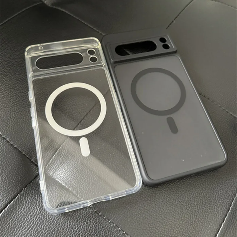Transparent Shockproof PC+TPU Magsafe Case For Google Pixel 9 Pro XL 8 Pro 9a 8a Frosted Magnetic Wireless Charging Phone Cover image 6
