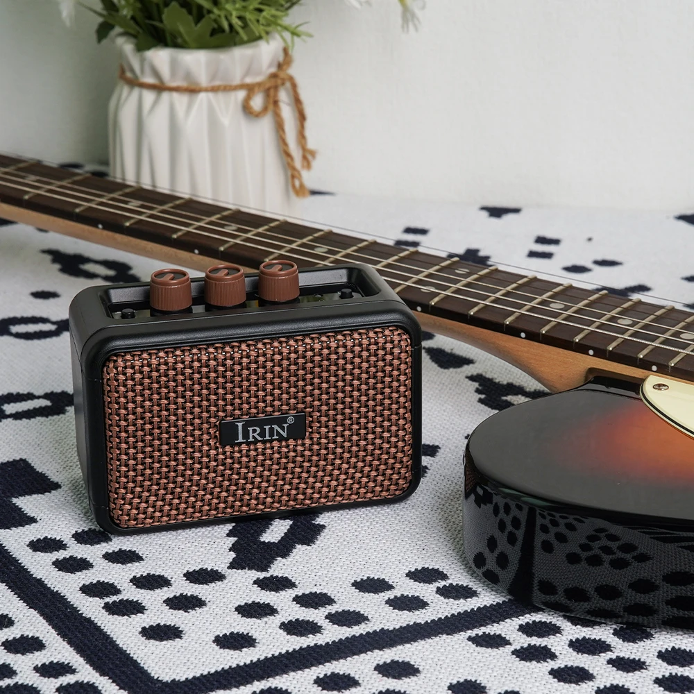 IRIN 5W Electric Guitar Amplifier Desktop Speaker And Overdrive 2 Sound Effects Support BT/Headphone Connection 6.35mm