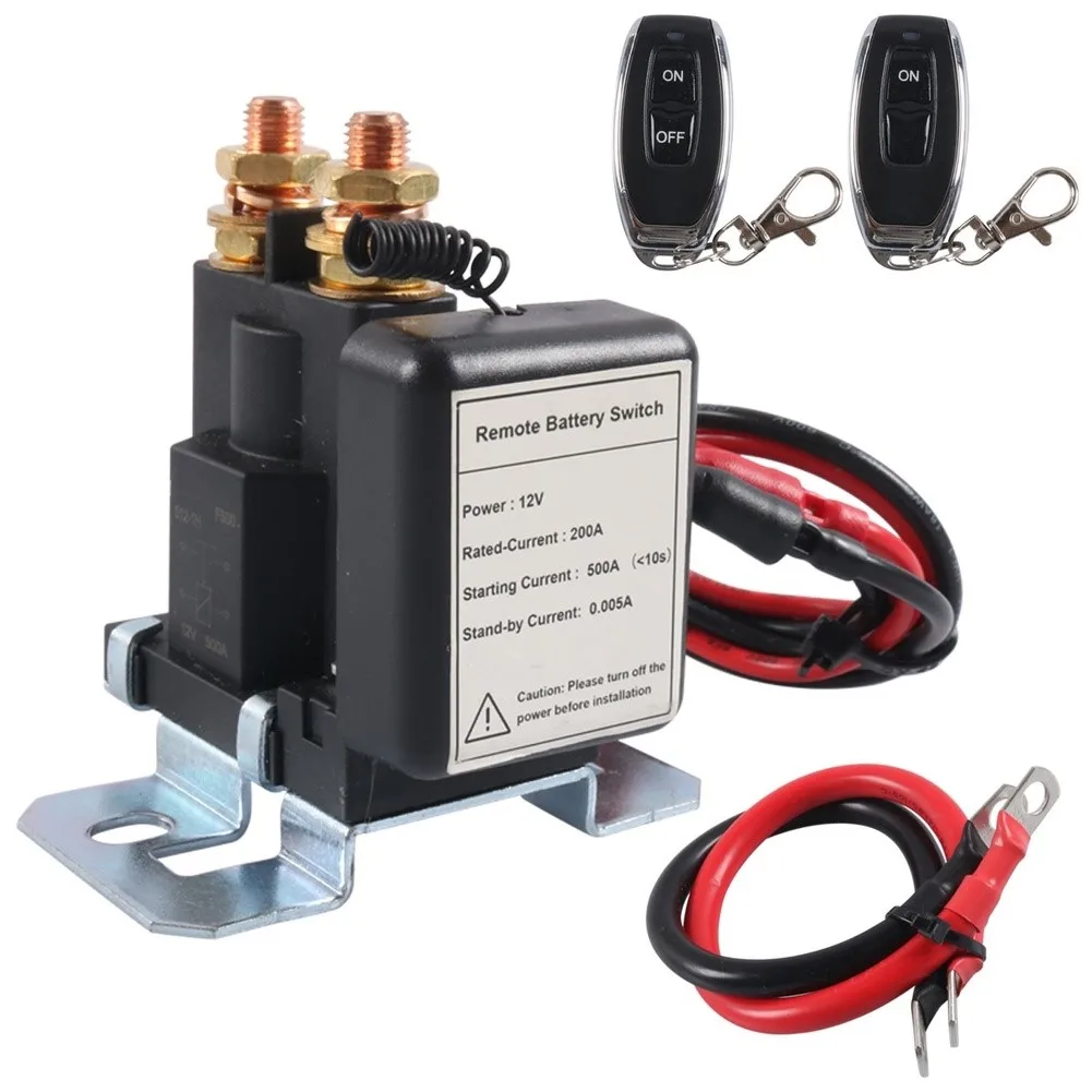 Battery Isolator Relay Remote Kill Switch For Lawn Mower Battery Works With 12V Batteries 200A Continuous Current