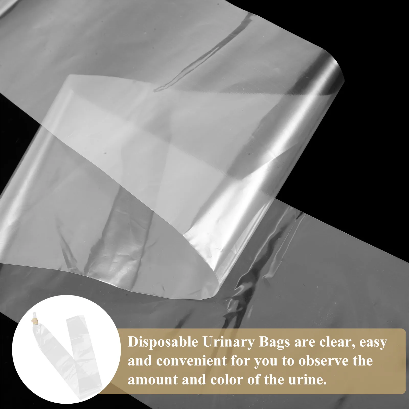 1Set Disposable Urinary for Male Bedridden Elders Large Capacity Collection Bag Comfortable Elastic Fix