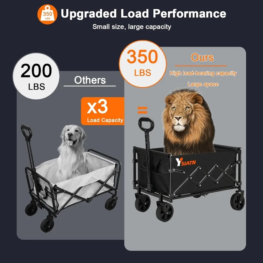 عربة عربة قابلة للطي قابلة للطي بسعة وزن 350 رطل عربة تسوق خفيفة الوزن مع عجلات عربة بقالة قابلة للطي