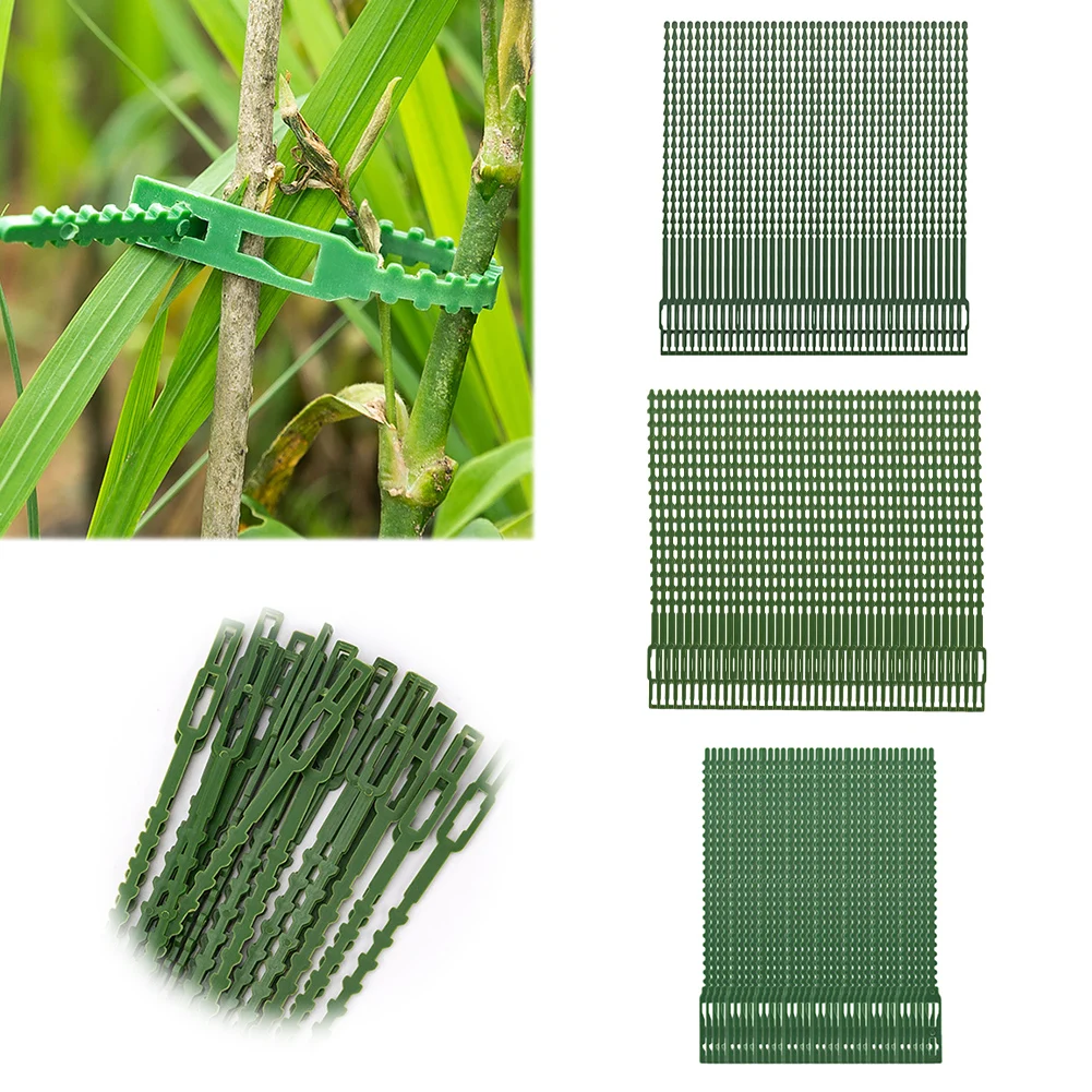 

50 Pcs Plastic Garden Plant Cable Ties Adjustable Plant Support Reusable Garden Tree Climbing Support Vine Tomato Stem Clip