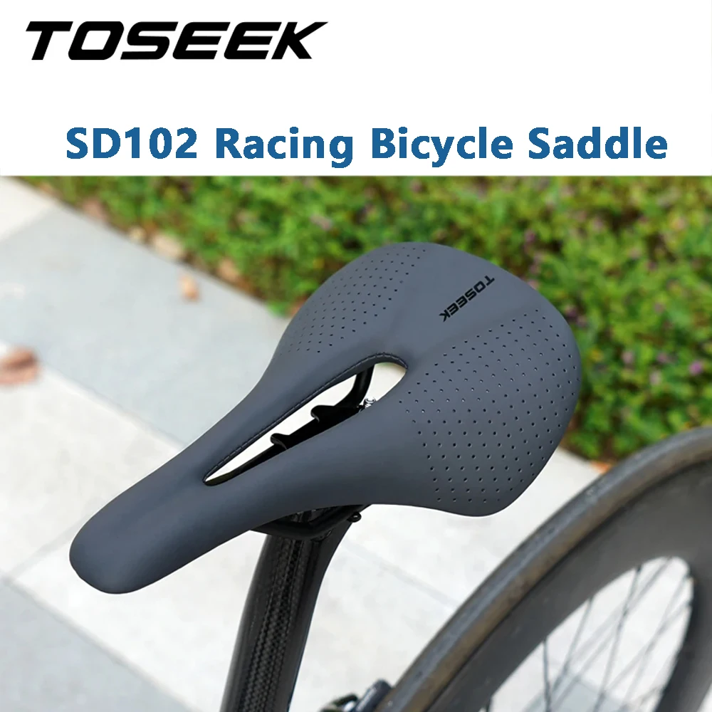 

TOSEEK SD102 Racing Bicycle Saddle Training Grade Man Road Tt TimeTrial Triathlon Bike Lightweight Cushion Seat Bike Accessories