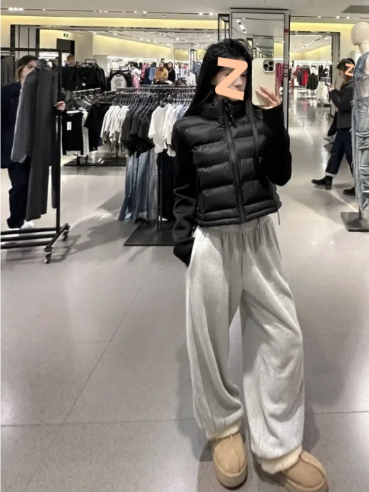 

Korean Style Short Stitching Cotton-padded Jacket Women's 2025 Autumn And Winter New Stand Collar Small Warm Jacket Coat