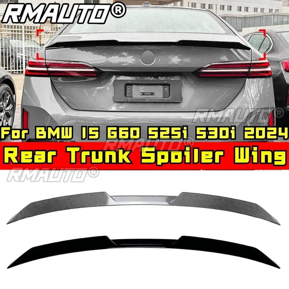 

I5 G60 525i 530i Body Kit Rear Wing Carbon Fiber Look MP Style Rear Spoiler for BMW 5 Series G60 525i 530i 2024 Car Accessories