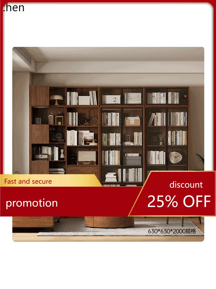 ZML Solid Wood Bookcase Free Combination Bookshelf Home Living Room Full Wall Storage Cabinet