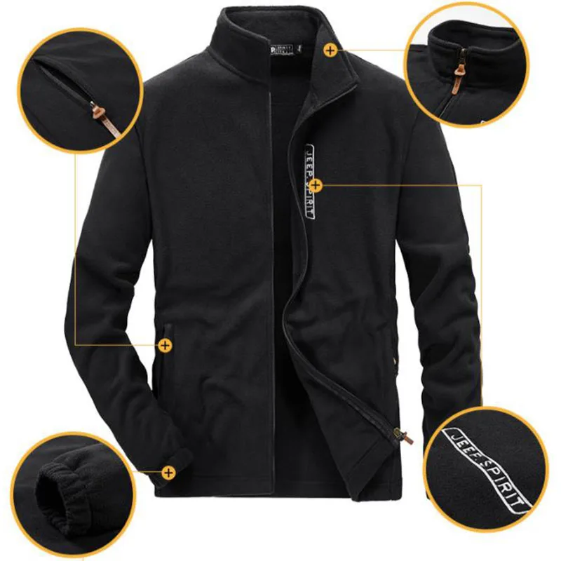 JEEP SPIRIT men casual urban fleece cardigan jacket autumn/winter new fashion simple loose thick top long-sleeved outdoor jacket