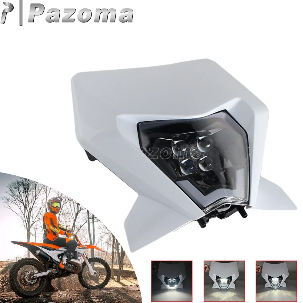 

Supermoto High Low Beam Headlight Panel For EXC SX XC 250 300 450 2024 2025 Dirt Bike LED Headlamp Fairing Front Head Lamp Plate