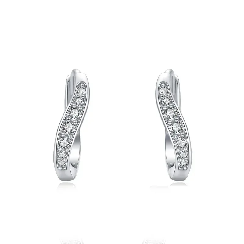 VCE1-Boucles d'oreilles en argent brillant absorbe ouissant pour femmes et filles, clair CZ, ciseaux, bijoux exquis, mode