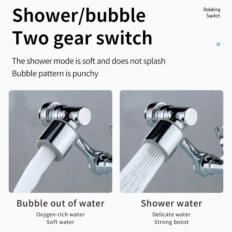 Universal 1080° Rotation Faucet Spray Head Faucet Extender Tap Adapter Splash Bubbler Nozzle Kitchen Tap Washbasin Robot Arm