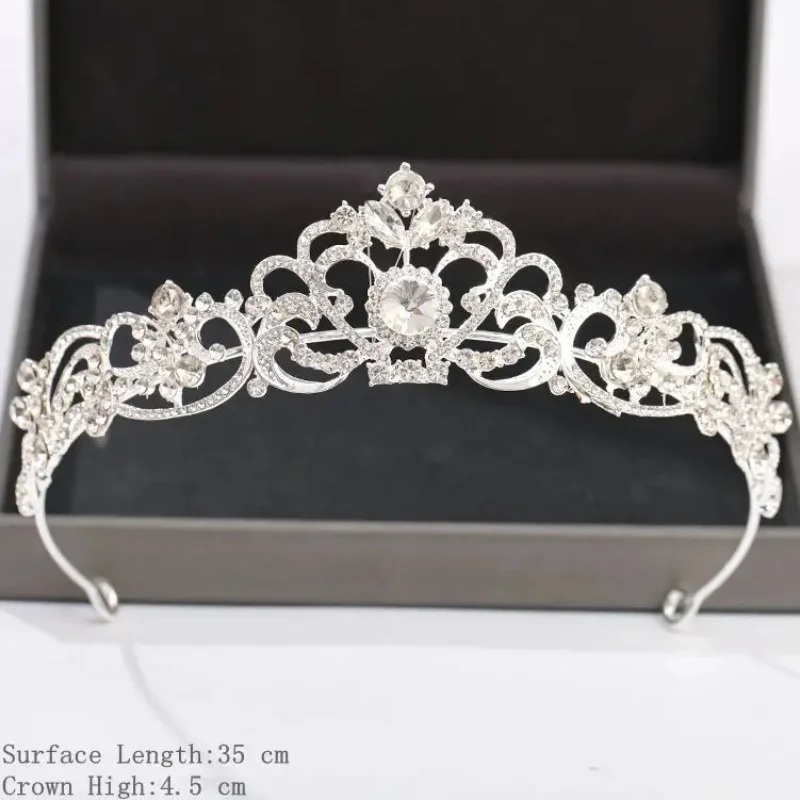 Zilveren Gouden Kleur Kroon En Tiara Haaraccessoires Voor Vrouwen Bruiloft Accessoires Kroon Voor Bruids Strass Diadema Tiara Cadeau