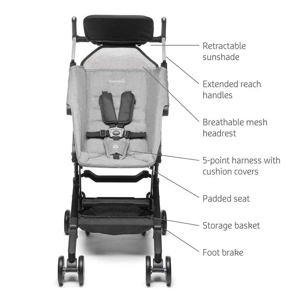 Rangée de Rotterdam™Poussette de voyage ultra-compacte, légère, grise, pour bébés et tout-petits