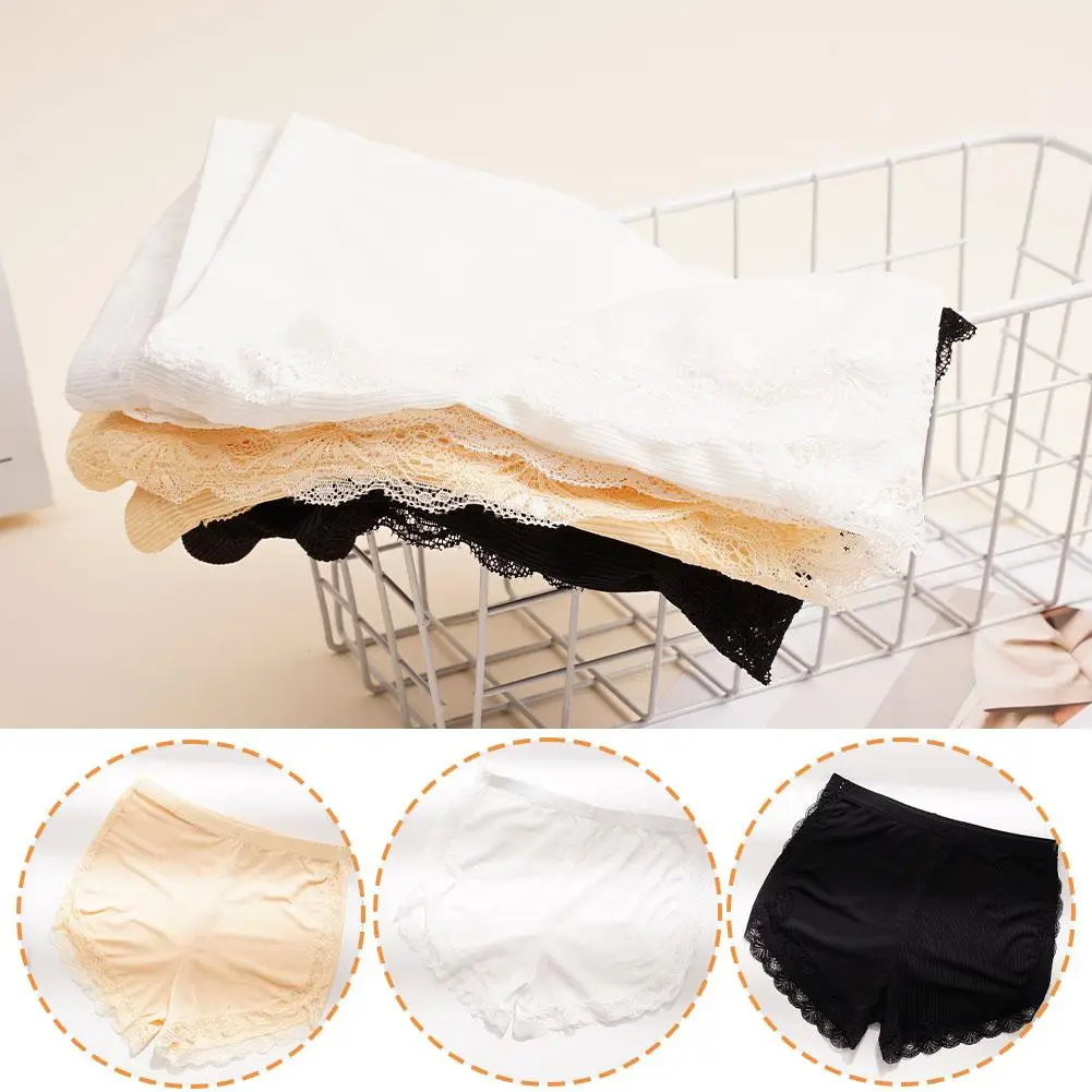 Lace Safety Short Pants Thin Solid Women Home Sleeping Safe Lingerie Shorts Seamless Underwear Boxer Underpants Female Shor Z2c4