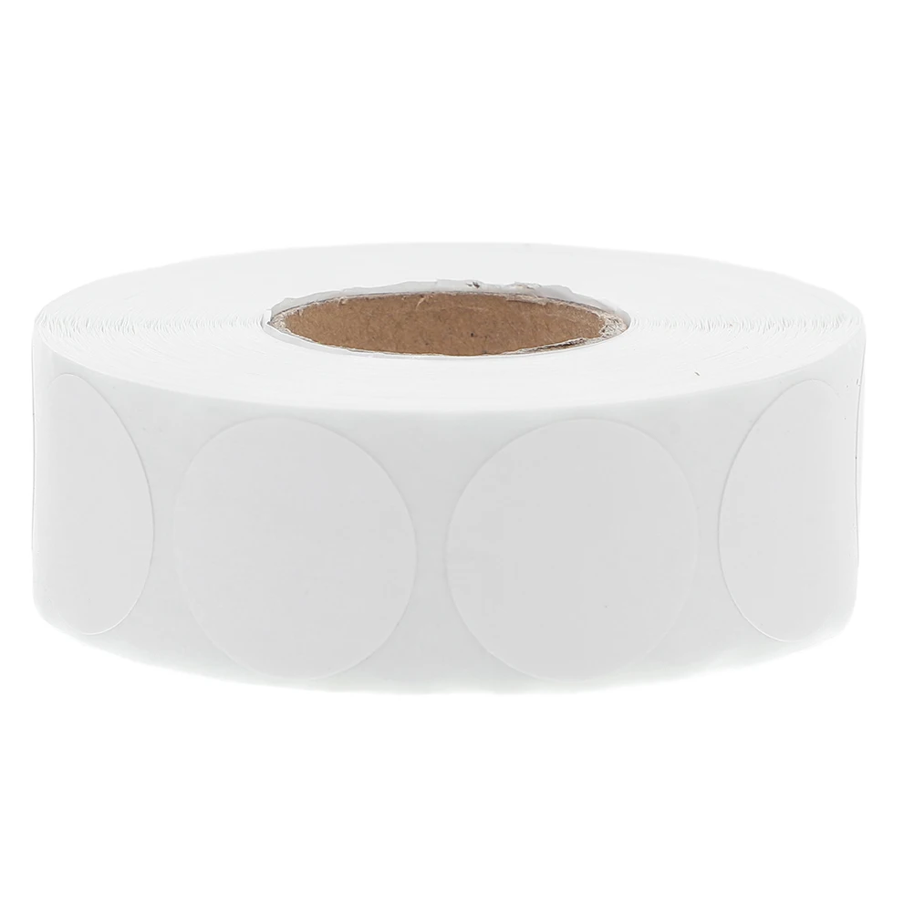 

White Round Adhesive Stickers Label Dots For Office Classroom Home Smooth Surface For Writing Small Item Marking Organization