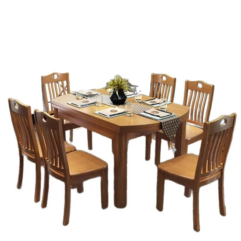 

Solid wood dining Dining table Household stool Back Pure wood Chinese log Dining table and chair